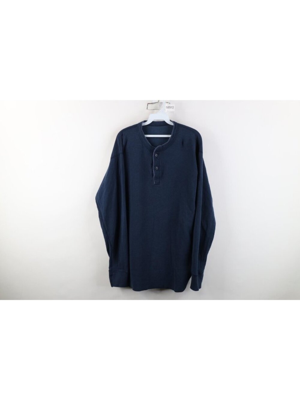 Vtg LL Bean Mens XLT Faded Wool Blend Rivers Driver Henley Long Sleeve T-Shirt